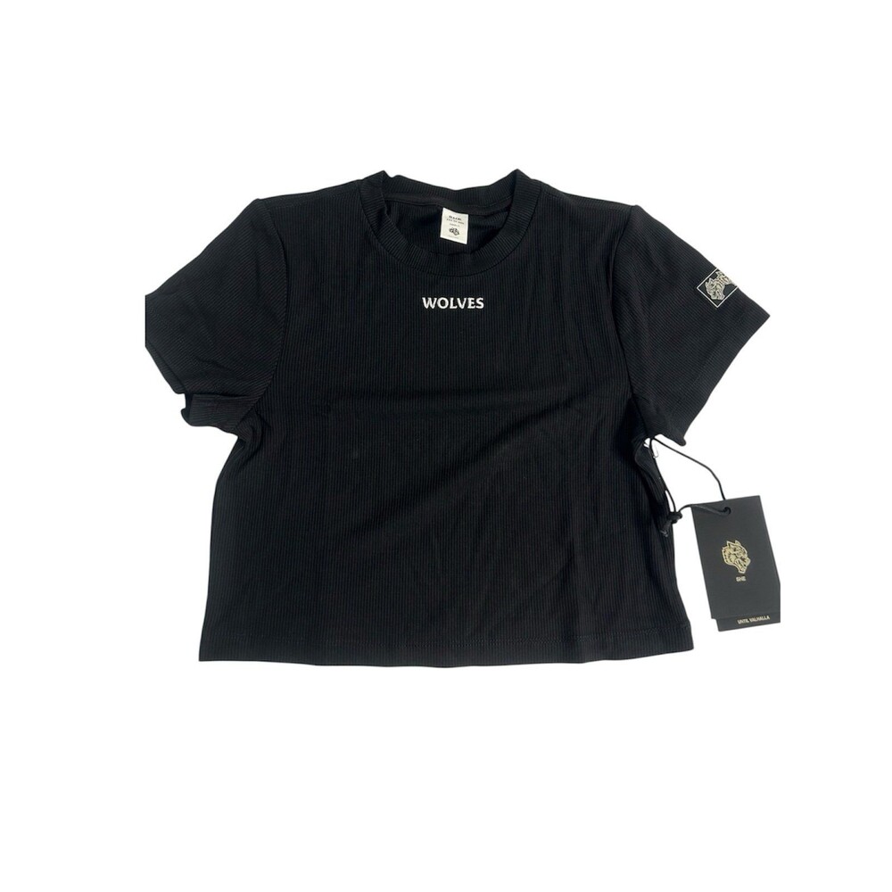 Women’s Darc She Wolves Black Ribbed Cropped T-Shirt Size small